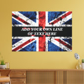 Fügen Sie Ihren Text in englischer Flagge Throw Pi Leinwanddruck (Insitu (Wohnzimmer))
