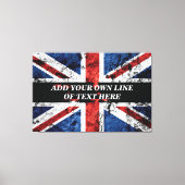Fügen Sie Ihren Text in englischer Flagge Throw Pi Leinwanddruck (Vorderseite)