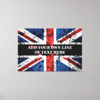 Fügen Sie Ihren Text in englischer Flagge Throw Pi