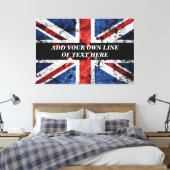 Fügen Sie Ihren Text in englischer Flagge Throw Pi Leinwanddruck (Insitu (Schlafzimmer))