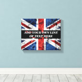 Fügen Sie Ihren Text in englischer Flagge Throw Pi Leinwanddruck (Insitu (Holzboden))