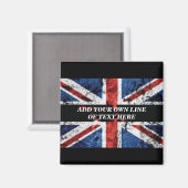 Fügen Sie Ihren Text in englischer Flagge Throw Pi Magnet (Vorderseite/Rückseite)