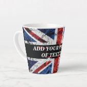 Fügen Sie Ihren Text in englischer Flagge Throw Pi Milchtasse (Linke Ecke)