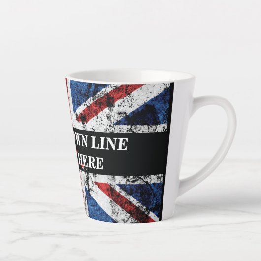 Fügen Sie Ihren Text in englischer Flagge Throw Pi Milchtasse (Rechts)
