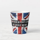 Fügen Sie Ihren Text in englischer Flagge Throw Pi Milchtasse (Vorderseite)