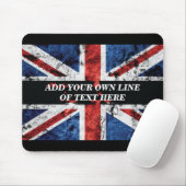 Fügen Sie Ihren Text in englischer Flagge Throw Pi Mousepad (Mit Mouse)
