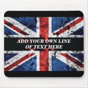 Fügen Sie Ihren Text in englischer Flagge Throw Pi Mousepad