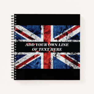Fügen Sie Ihren Text in englischer Flagge Throw Pi Notizblock