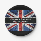 Fügen Sie Ihren Text in englischer Flagge Throw Pi Pappteller (Vorderseite)