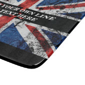 Fügen Sie Ihren Text in englischer Flagge Throw Pi Schneidebrett (Ecke)