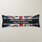 Fügen Sie Ihren Text in englischer Flagge Throw Pi Seitenschläferkissen (Rückseite)
