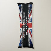 Fügen Sie Ihren Text in englischer Flagge Throw Pi Seitenschläferkissen (Vorderseite Vertikal)