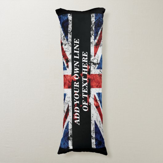 Fügen Sie Ihren Text in englischer Flagge Throw Pi Seitenschläferkissen (Vorderseite Vertikal)