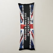 Fügen Sie Ihren Text in englischer Flagge Throw Pi Seitenschläferkissen (Rückseite (Vertikal))