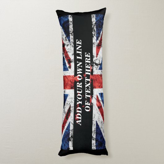 Fügen Sie Ihren Text in englischer Flagge Throw Pi Seitenschläferkissen (Rückseite (Vertikal))