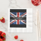 Fügen Sie Ihren Text in englischer Flagge Throw Pi Serviette (Beispiel)