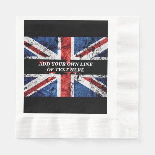Fügen Sie Ihren Text in englischer Flagge Throw Pi Serviette (Vorderseite)