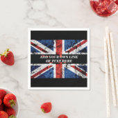 Fügen Sie Ihren Text in englischer Flagge Throw Pi Serviette (Beispiel)