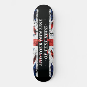 Fügen Sie Ihren Text in englischer Flagge Throw Pi Skateboard