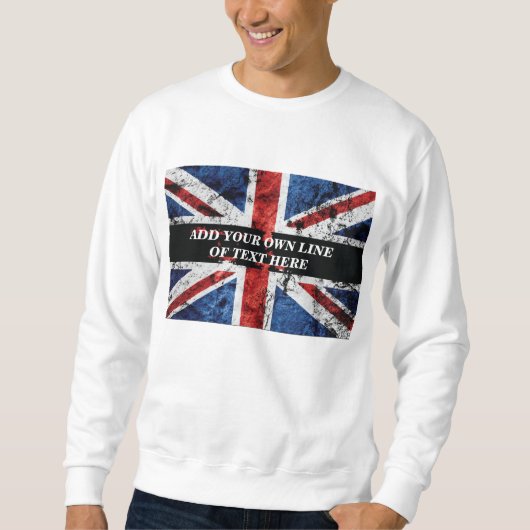Fügen Sie Ihren Text in englischer Flagge Throw Pi Sweatshirt (Vorderseite)