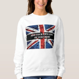 Fügen Sie Ihren Text in englischer Flagge Throw Pi Sweatshirt