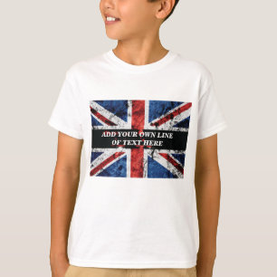 Fügen Sie Ihren Text in englischer Flagge Throw Pi T-Shirt