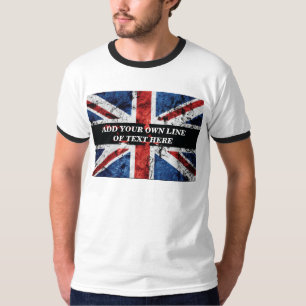 Fügen Sie Ihren Text in englischer Flagge Throw Pi T-Shirt