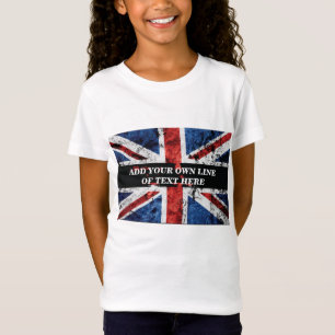 Fügen Sie Ihren Text in englischer Flagge Throw Pi T-Shirt