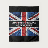 Fügen Sie Ihren Text in englischer Flagge Throw Pi