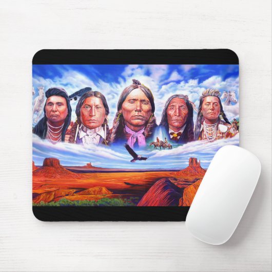 Fügen Sie Ihren Text indische Häuptlinge Indianer  Mousepad (Mit Mouse)