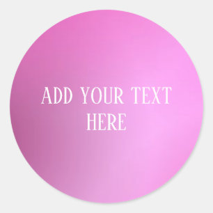 Fügen Sie Ihren Text Klassische rosa runde Aufkleb Runder Aufkleber
