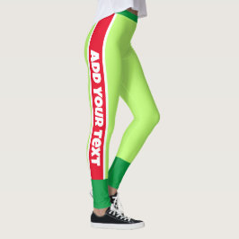 Fügen Sie Ihren Text l Boho farben l Neon l Green  Leggings