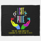 Fügen Sie Ihren Text, LGBT Pride Rainbow Liebe Han Fleecedecke (Vorderseite (Horizontal))