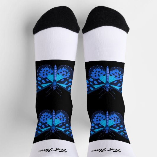 Fügen Sie Ihren Text lieblich Schmetterling gedruc Socken (Oben)