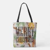 Fügen Sie Ihren Text Moderne rustikale Holz Pine c Tasche (Rückseite)