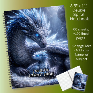 Fügen Sie Ihren Text Namen, Blauer Eisdrache & Bab Notizblock