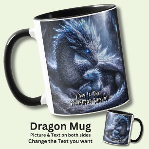 Fügen Sie Ihren Text Namen, Blauer Eisdrache & Bab Tasse