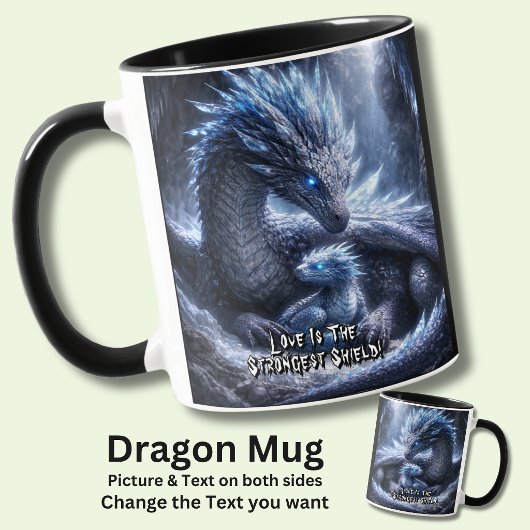 Fügen Sie Ihren Text Namen, Blauer Eisdrache & Bab Tasse