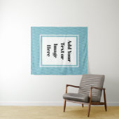 Fügen Sie Ihren Text oder Bild hier Blue Wave Tape Wandteppich (Beispiel (Horizontal))