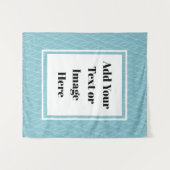 Fügen Sie Ihren Text oder Bild hier Blue Wave Tape Wandteppich (Vorderseite (Horizontal))