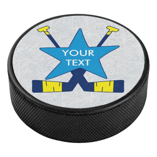 Fügen Sie Ihren Text oder Nummer Eishockey Goalie Eishockey Puck (3/4)