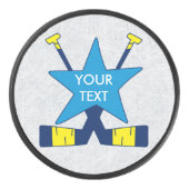 Fügen Sie Ihren Text oder Nummer Eishockey Goalie  Puck (Vorderseite)