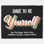 Fügen Sie Ihren Text, Regenbogen wagen, sich selbs Fleecedecke (Vorderseite (Horizontal))