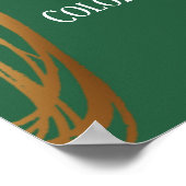 Fügen Sie Ihren Text Scribblbled Gold Ovals Leaf G Poster (Ecke)