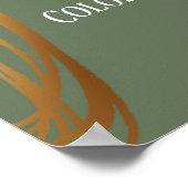Fügen Sie Ihren Text Scribblbled Gold Ovals Olive Poster (Ecke)