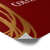 Fügen Sie Ihren Text Scribbled Gold Ovals, Burgund Poster (Ecke)