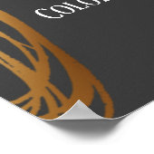 Fügen Sie Ihren Text Scribbled Gold Ovals Dunkelgr Poster (Ecke)