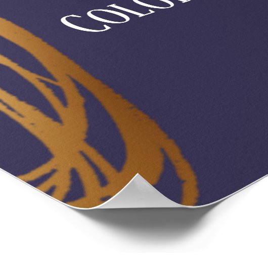 Fügen Sie Ihren Text Scribbled Gold Ovals Dunkle L Poster (Ecke)