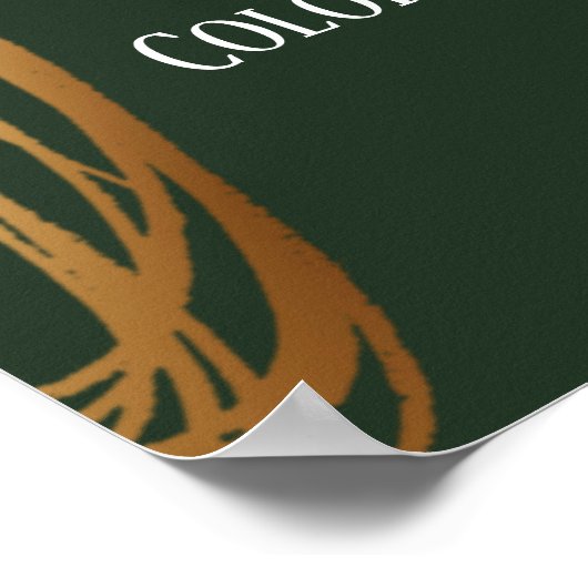 Fügen Sie Ihren Text Scribbled Gold Ovals Evergree Poster (Ecke)