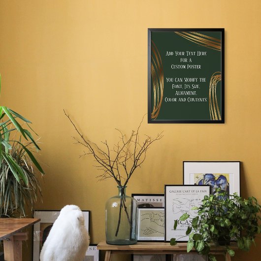 Fügen Sie Ihren Text Scribbled Gold Ovals Evergree Poster